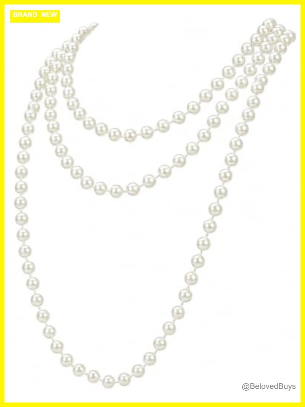 Long Faux Pearl Strand Necklace Women 1920s Flapper Costume Party